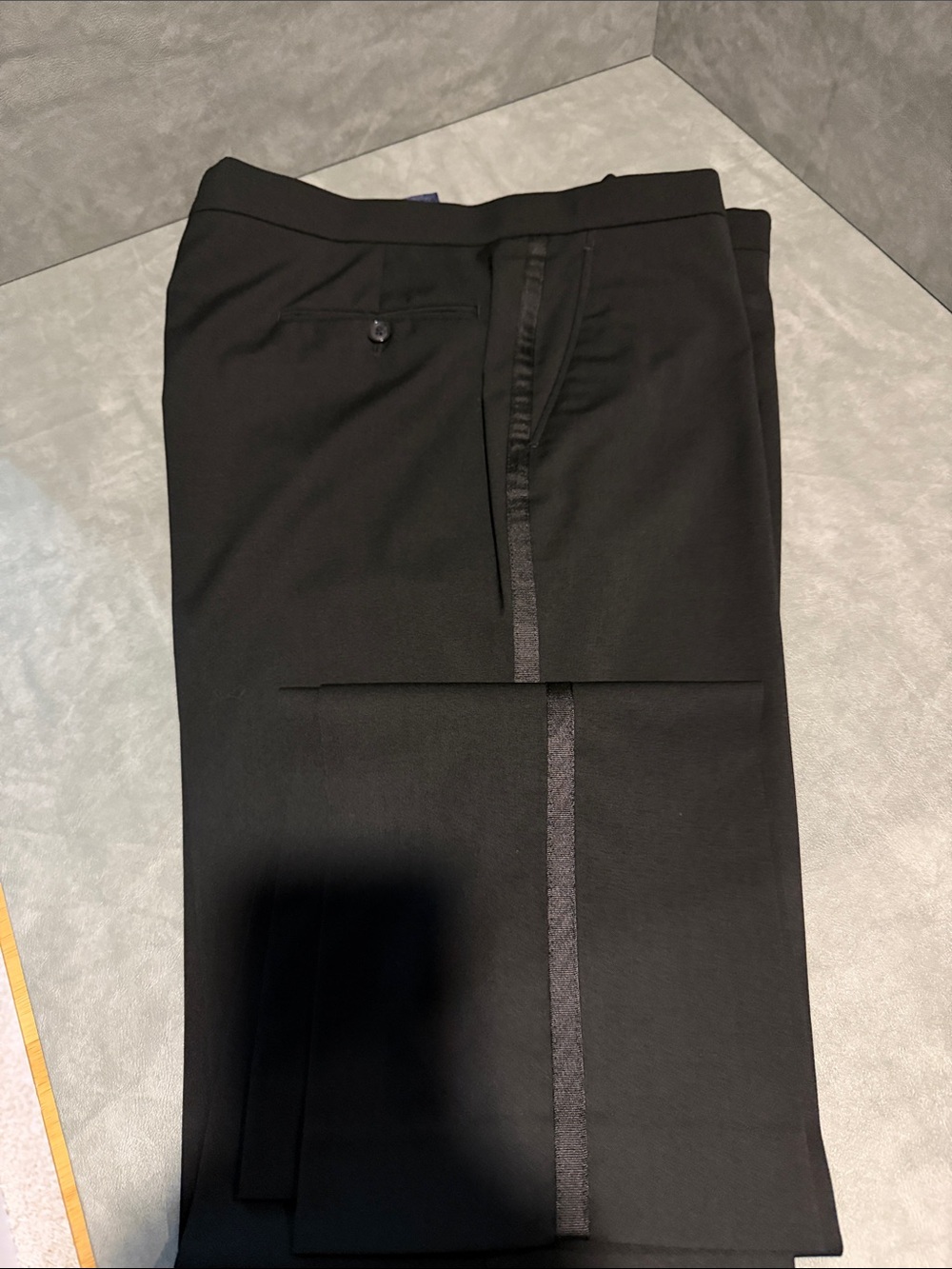 Tommy Hilfiger Black Men's Dress Pants with Satin Side Stripe 38x34 Unworn